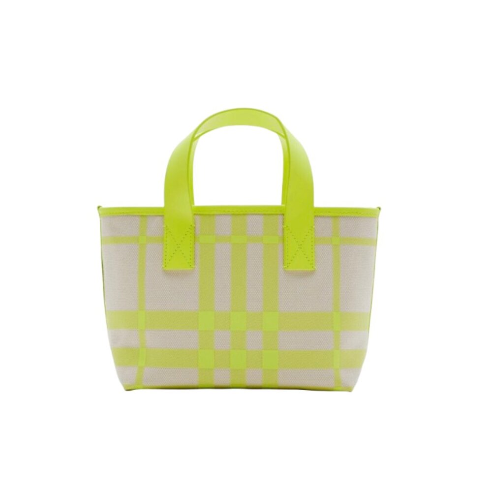 BURBERRY Check Tote- Vivid Lime